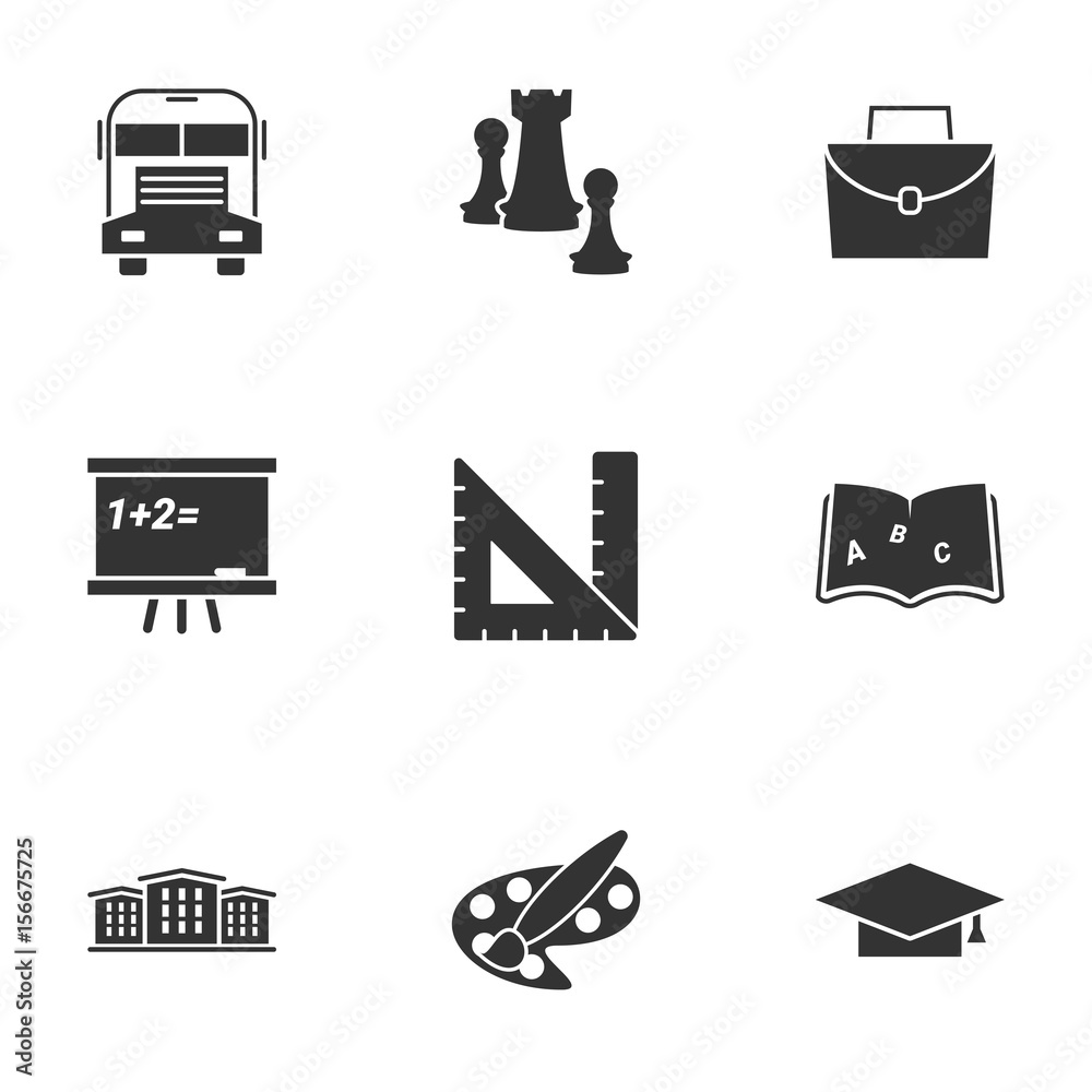 Icons for theme Education and study.White background Icons for theme Education and study.White background