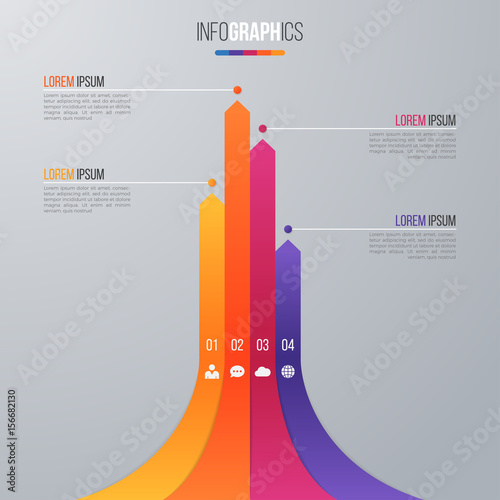 Bar chart infographic template for data visualization with 4 options.