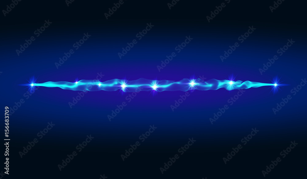 Array with Dynamic Emitted Particles. 3D Technology Style. A Glowing Grid. Abstract Background. Vector Illustration. Array with Dynamic Emitted Particles. 3D Technology Style. A Glowing Grid. Abstract Background. Vector Illustration.