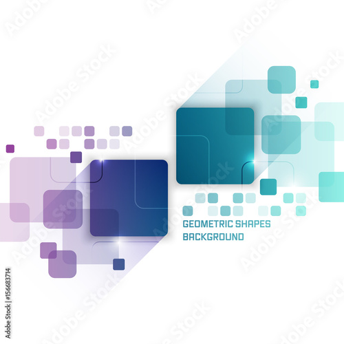 Abstract technology vector background with squares and glitter.