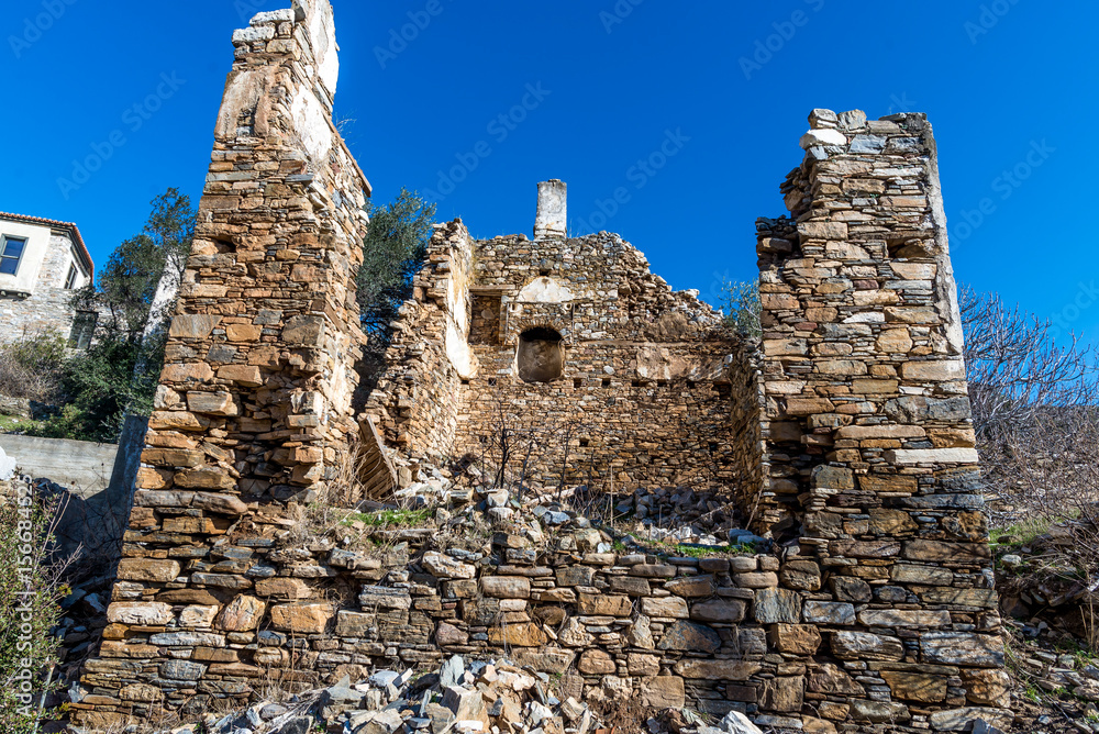 Ruined house at Historical village of Doganbey Karina, Soke, Aydın province, Turkey