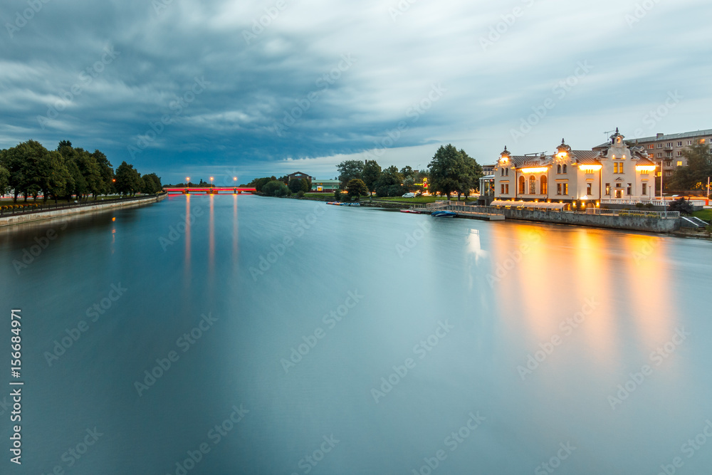 Long exposure of canal in Liepaja, Latvia.