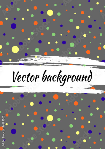 Vector background with dots, brush strokes. Creative artistic template for card, layout, cover. Textured dotted template with attrition, cracks photo