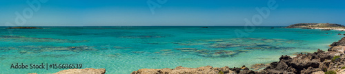 Greece, Crete Elafonisi beach and water view panorama © Filip