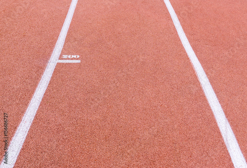 Running track with marking