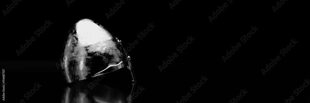 3d rendering of medieval knight's helmet in low key way 3d rendering of medieval knight's helmet in low key way