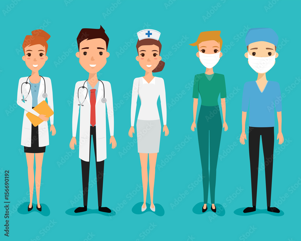 Set of avatar doctor character for medicine. illustration vector of a flat design. Set of avatar doctor character for medicine. illustration vector of a flat design.