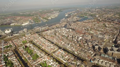 Aerial of Amsterdam innercity