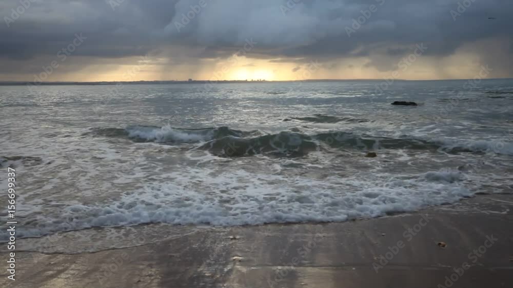 Atlantic ocean stormy sunrise seascape Atlantic ocean stormy sunrise seascape