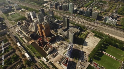 Aerial view of Amsterdam with the Zuidas