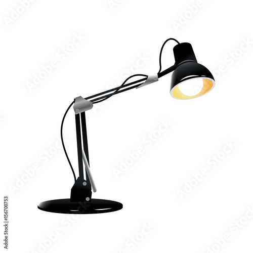 desk lamp light bulb electric device image vector illustration