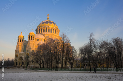 Naval cathedral in Kronshtadt photo