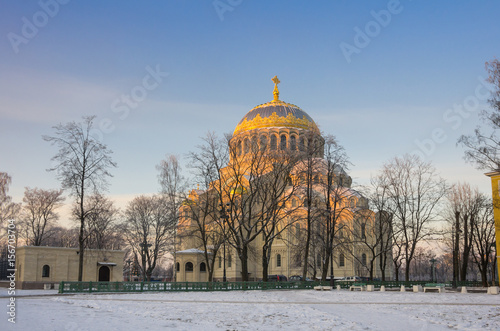 Naval cathedral in Kronshtadt photo