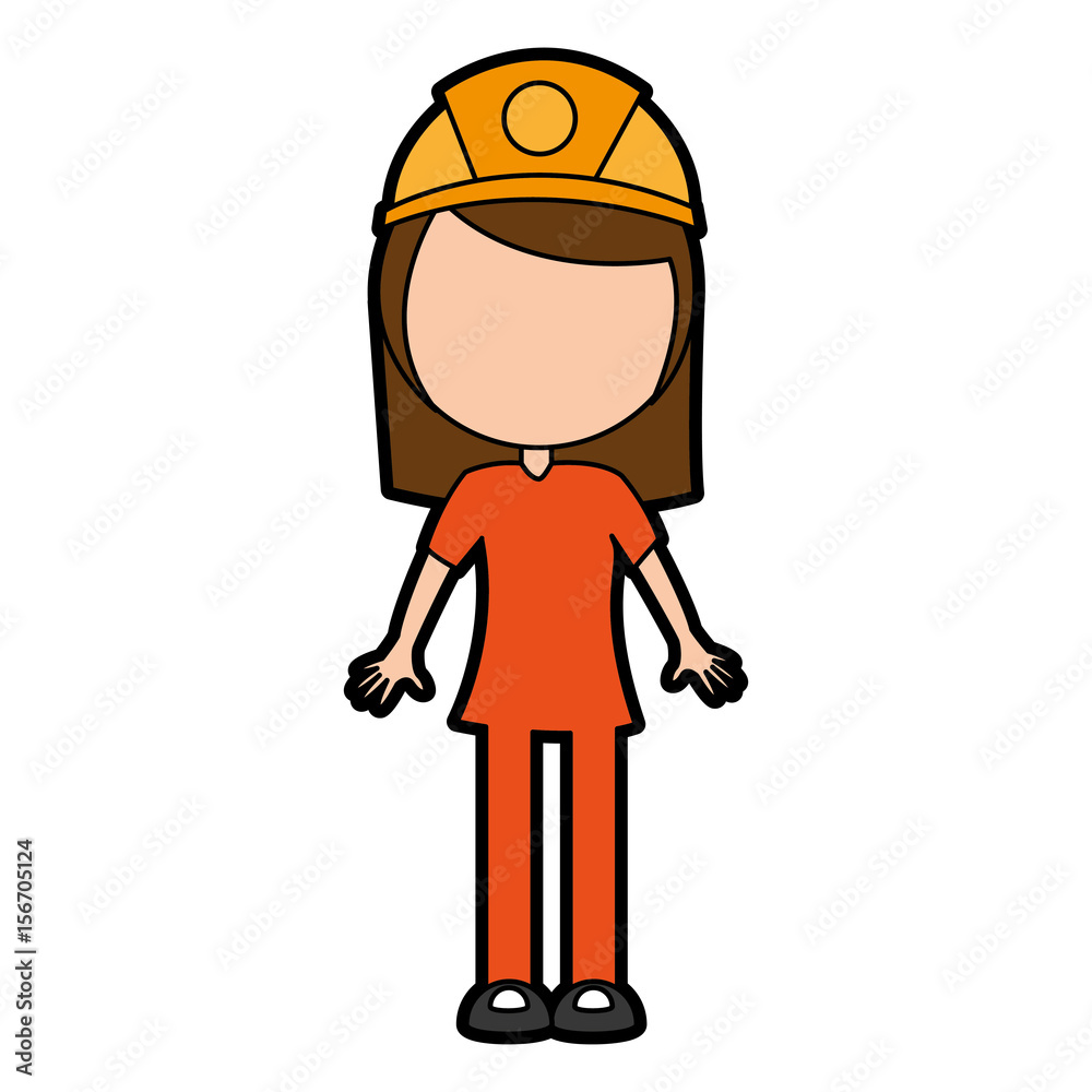 female miner avatar character vector illustration design