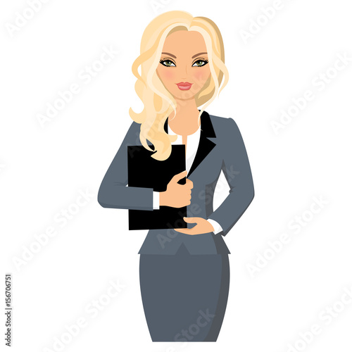 Business Woman. Legally blonde. Stock vector.