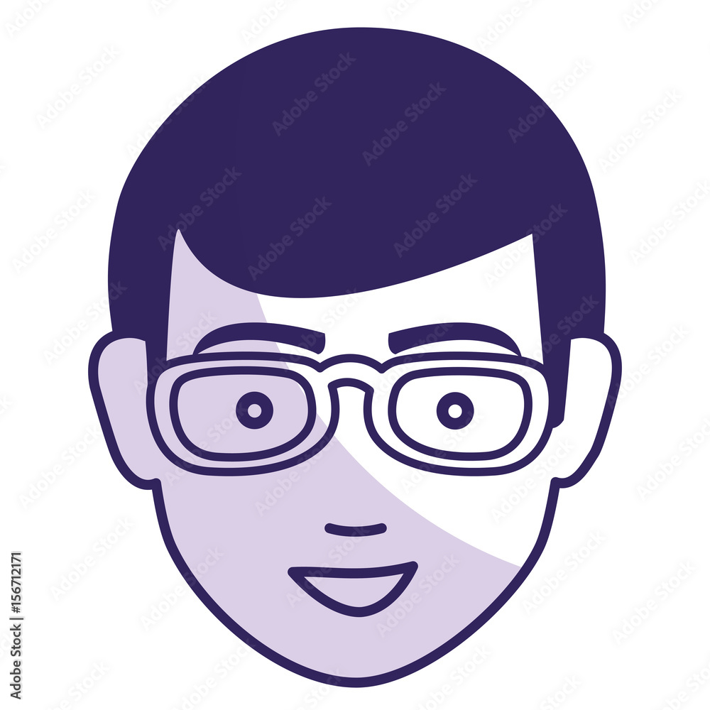 young man with glasses avatar character vector illustration design ...