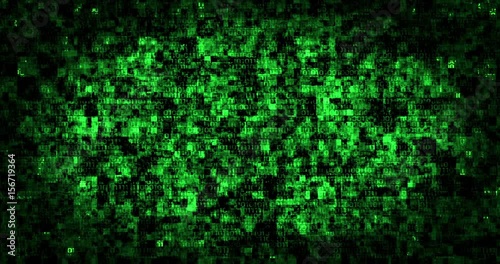 Digital countdown from 0 to 10 with binary hi-tech computer background. With effect of error or glitch anaglyph (separate color) bug. Concept for video blog will hacker or computer science theme