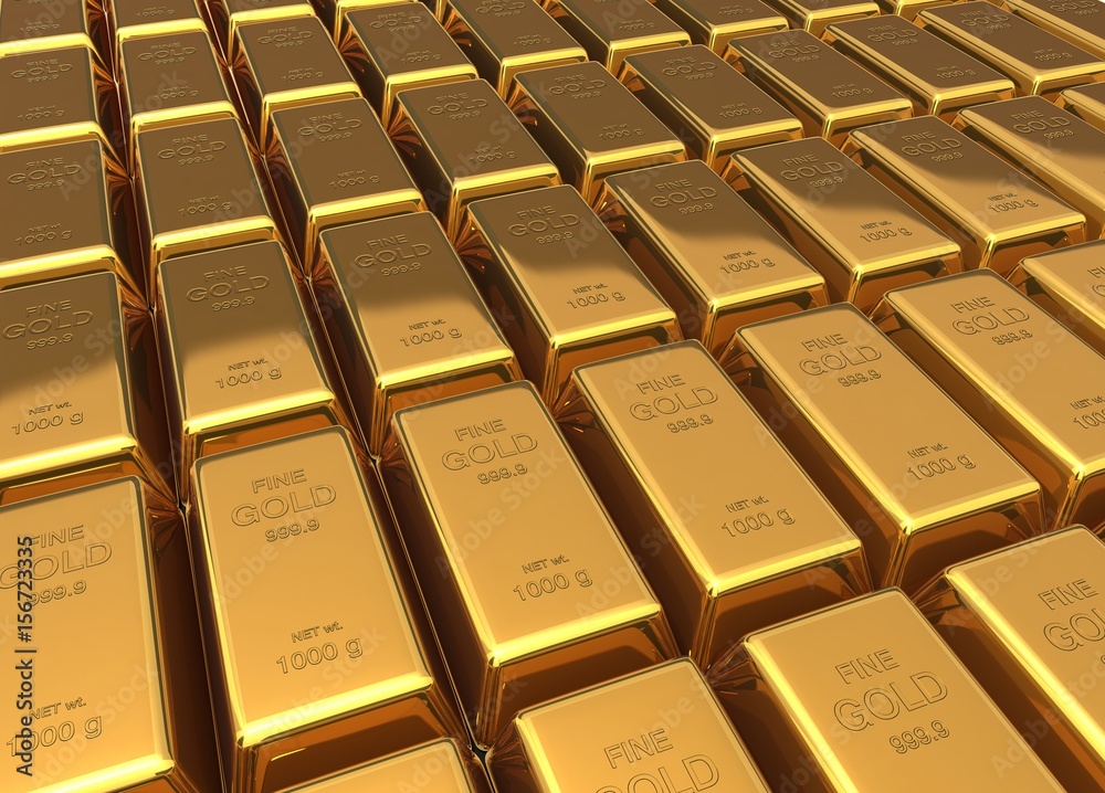 gold bars 3d illustration