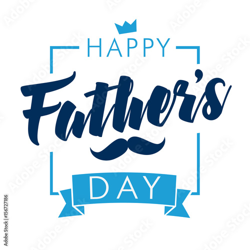 Happy Fathers Day calligraphy light banner. Happy father`s day vector lettering background. Dad my king illustration