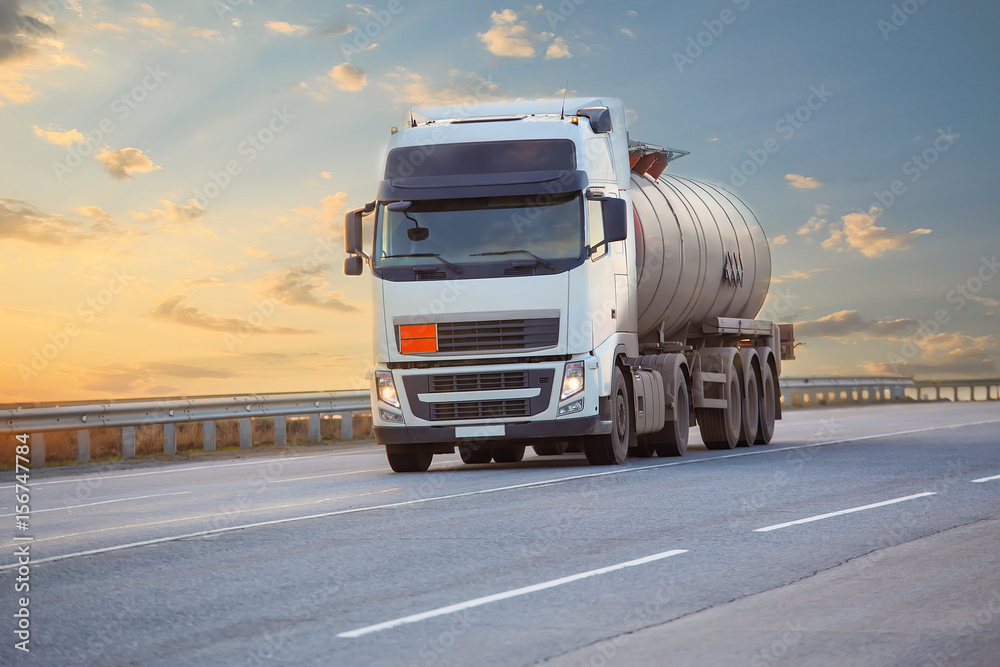 fuel truck on the highway