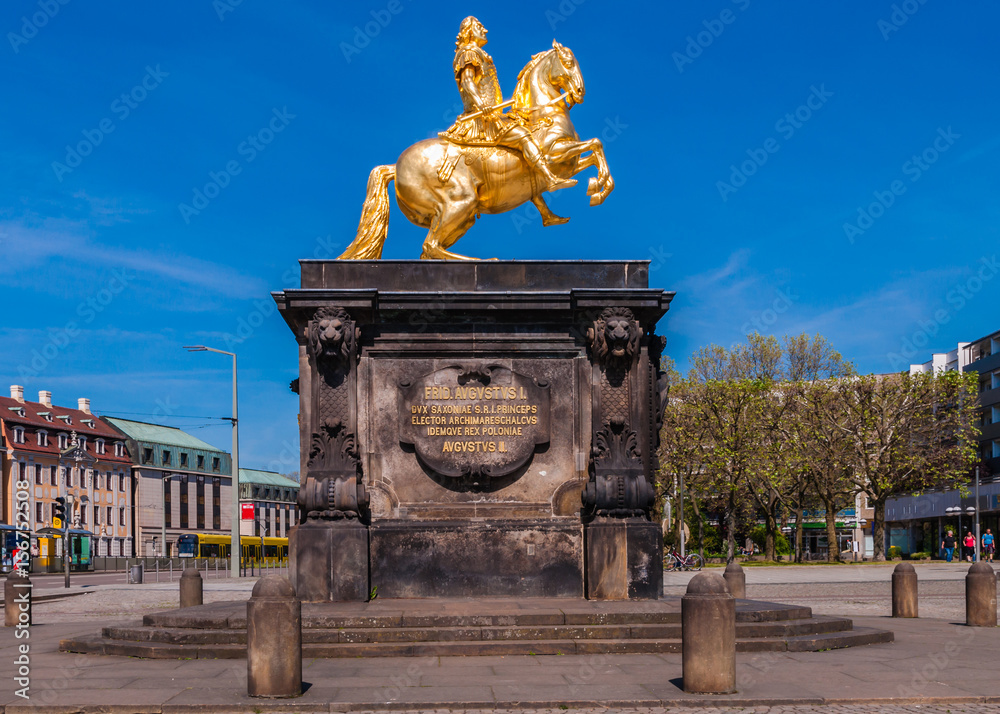 Goldener Reiter in Dresden; Sachsen; Deutschland 