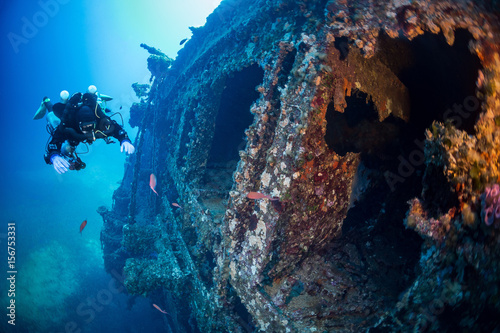 Diving on the wreck " Vissilios T " Island VIS Croatia © Wojciech
