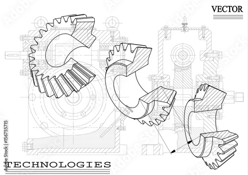 Machine-building drawings on a white background, wheels.