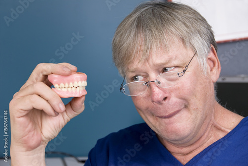 Man and his dentures