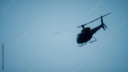 RAF military helicopter silhouette close up - Stafford, England: May 2017
