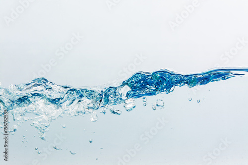 Water splash with bubbles of air, isolated on the white background