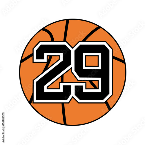 ball of basketball symbol with nubmer 29 photo