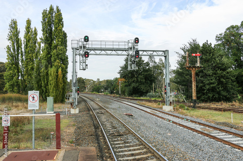 Foto train signal gantry or bridge