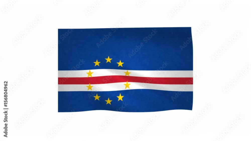 Flag of Cape Verde waving on white background Flag of Cape Verde waving on white background
