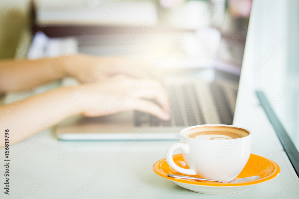 Cup of coffee and smart devices on the table close up. Cup of coffee and smart devices on the table close up.
