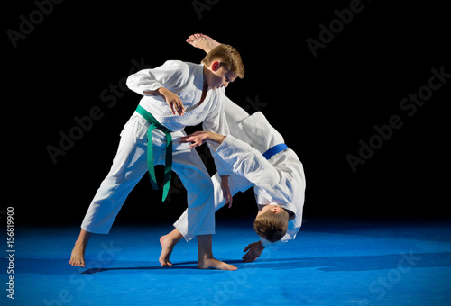 Boys martial arts fighters