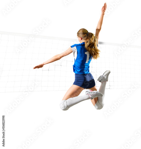 Fototapeta Naklejka Na Ścianę i Meble -  Young woman voleyball player isolated