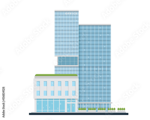 Modern Flat Commercial Office Building, Suitable for Diagrams, Infographics, Illustration, And Other Graphic Related Assets