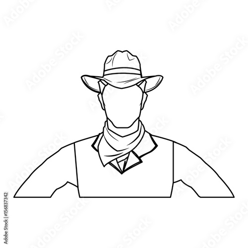 cowboy man cartoon character, modern western cattle hurdlers in traditional cowboy outfit. vector illustration
