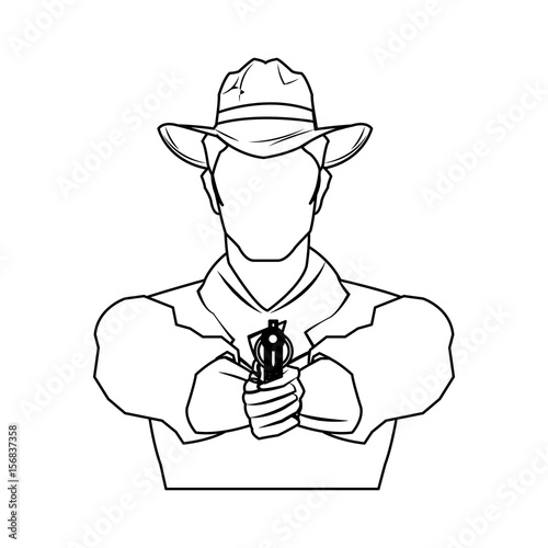 cowboy man cartoon character, modern western cattle hurdlers in traditional cowboy outfit. vector illustration
