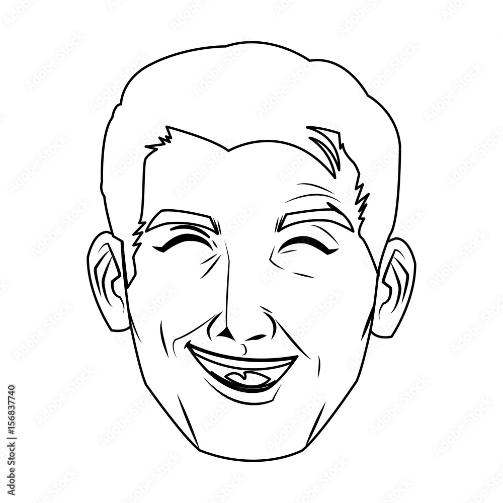 comic face man expression pop art style vector illustration