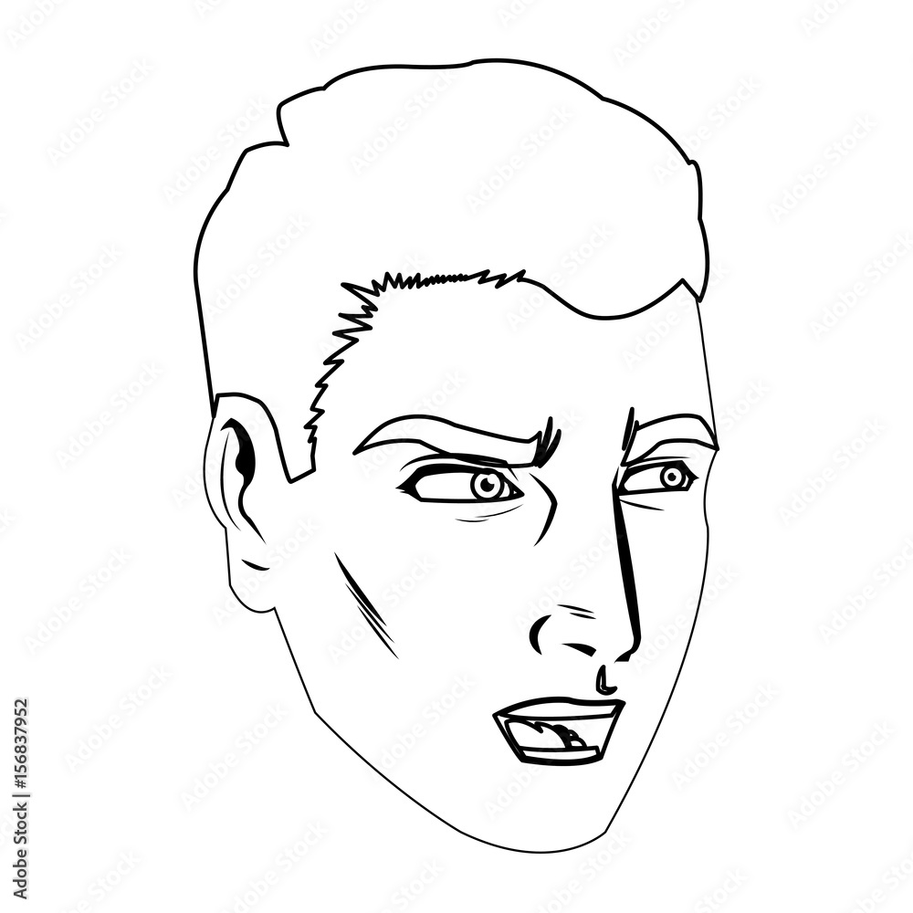 comic face man expression pop art style vector illustration comic face man expression pop art style vector illustration