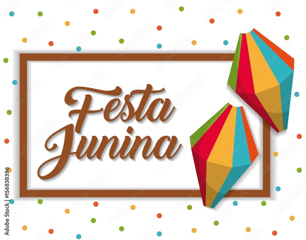 festa junina card with decorative objects over white background. colorful design. vector illustration festa junina card with decorative objects over white background. colorful design. vector illustration