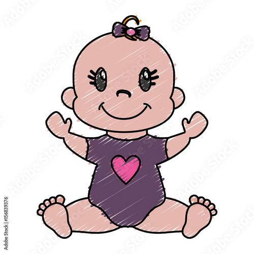 cute baby icon over white background. colorful design. vector illustration