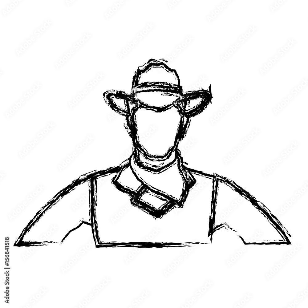 portrait man in cowboy hat. sketch vector illustration portrait man in cowboy hat. sketch vector illustration
