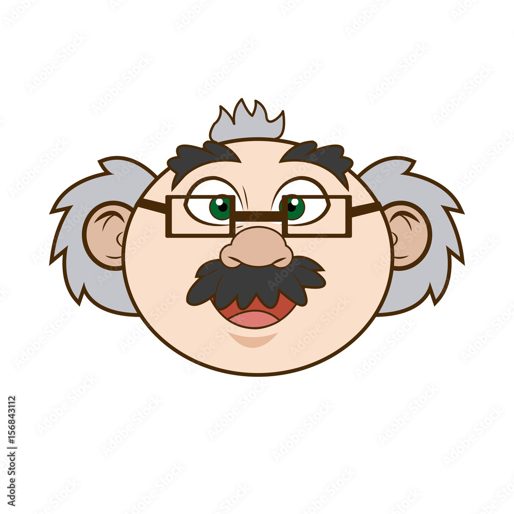 cartoon scientist professor portrait teacher vector illustration cartoon scientist professor portrait teacher vector illustration