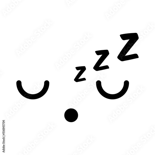 black and white kawaii emoticon face vector illustration graphic design