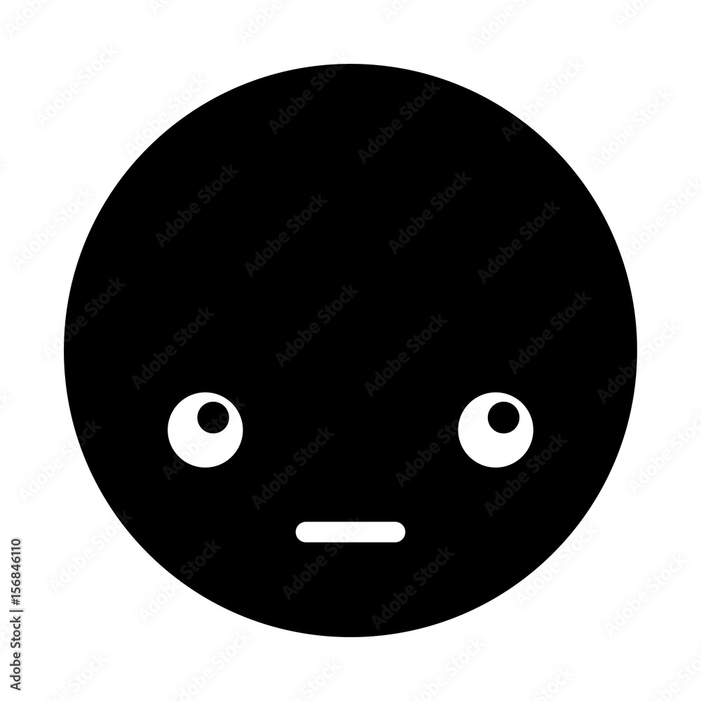 cute black kawaii emoticon face vector illustration graphic design cute black kawaii emoticon face vector illustration graphic design