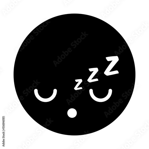 cute black kawaii emoticon face vector illustration graphic design