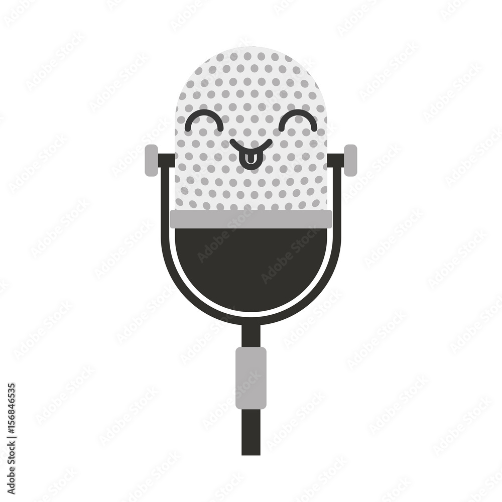kawaii vintage microphone cartoon llustration graphic design Stock Vector |  Adobe Stock
