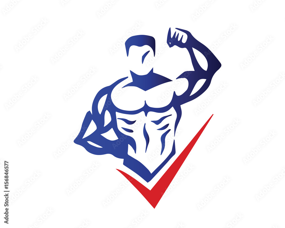 Passionate Body Builder Athlete Logo